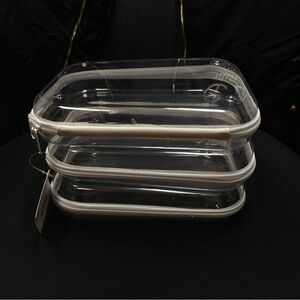 NWT Target VIRAL Up & Up Hard Zipper Case - Clear (set of 3)
